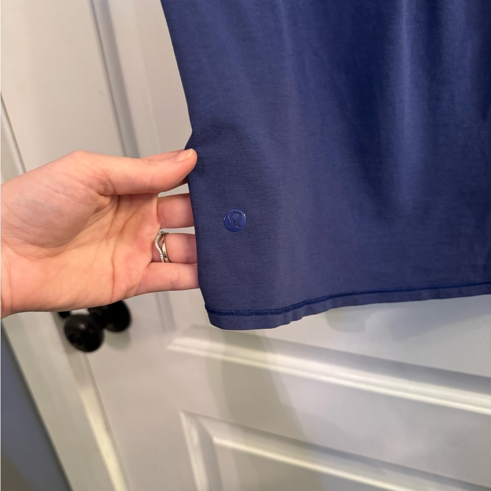 Lululemon Anahatasana Short Sleeve Tee Heathered Sapphire Blue - Picture 3 of 11